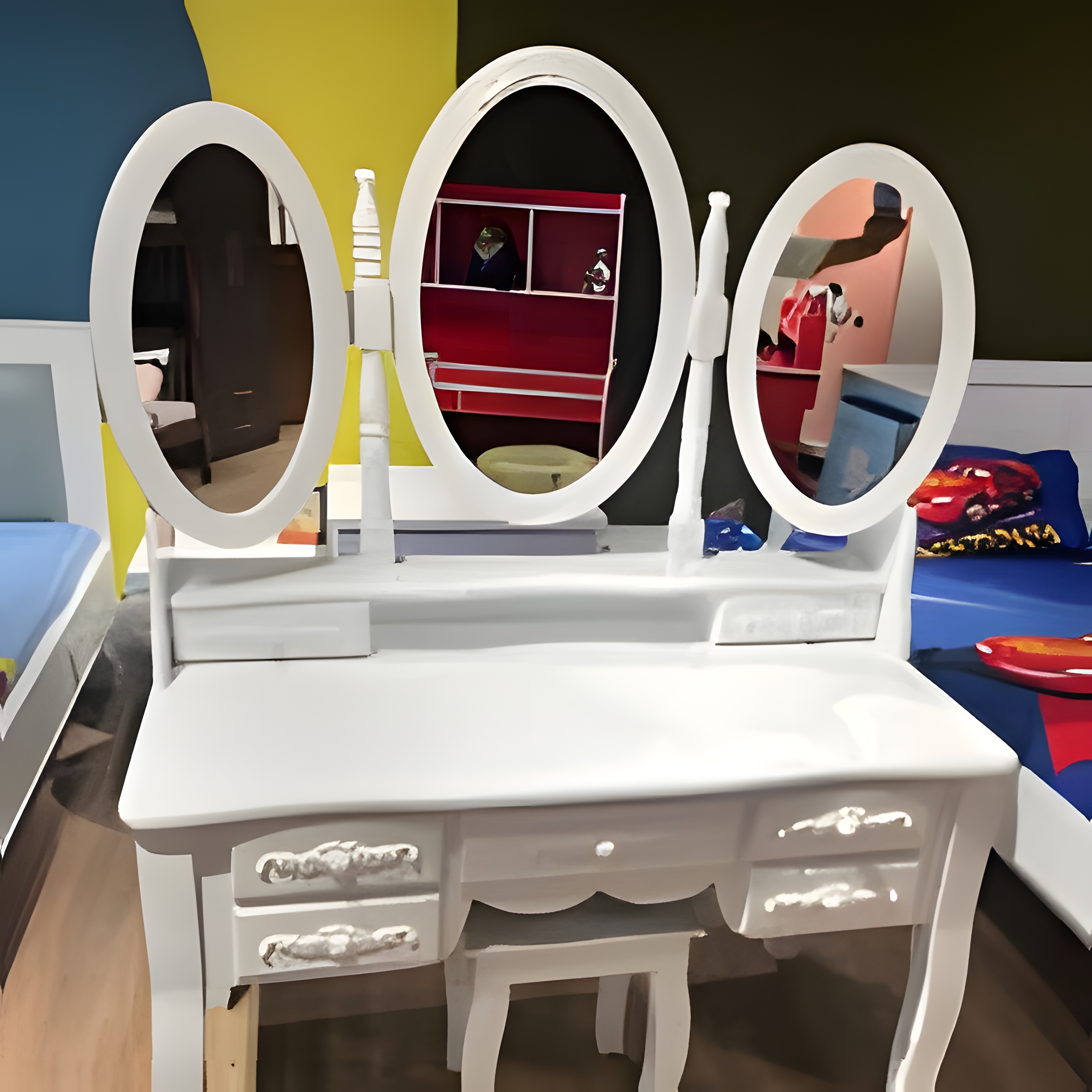 Victoria-Style Foldable Dressing Mirror